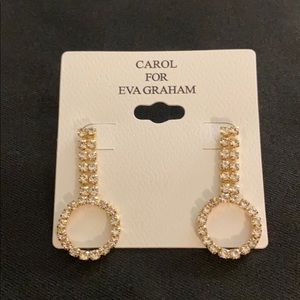 Rhinestone Earrings on Gold Base